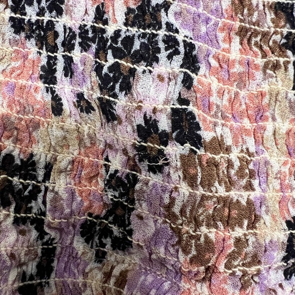 Free People Floral Smocked Crop Top - Size Small - Picture 11 of 13